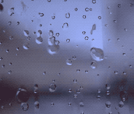 Gif showing raindrops trickling down a window, captured from a graphics shader